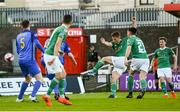 18 May 2018; Sean McLoughlin of Cork City scores his side's third goal during the SSE Airtricity League Premier Division match between Cork City and Bray Wanderers at Turner's Cross in Cork. Photo by Harry Murphy/Sportsfile
