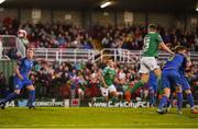 18 May 2018; Garry Buckley of Cork City scores his side's fourth goal during the SSE Airtricity League Premier Division match between Cork City and Bray Wanderers at Turner's Cross in Cork. Photo by Harry Murphy/Sportsfile