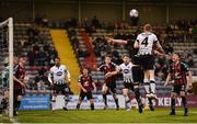 18 May 2018; Seán Hoare of Dundalk rises highest to head home his side's second goal during the SSE Airtricity League Premier Division match between Bohemians and Dundalk at Dalymount Park in Dublin. Photo by Sam Barnes/Sportsfile