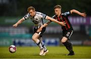 18 May 2018; Sean Hoare of Dundalk in action against Patrick Kirk of Bohemians during the SSE Airtricity League Premier Division match between Bohemians and Dundalk at Dalymount Park in Dublin. Photo by Ben McShane/Sportsfile