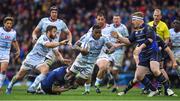12 May 2018; Virimi Vakatawa of Racing 92 is tackled by Dan Leavy of Leinster during the European Rugby Champions Cup Final match between Leinster and Racing 92 at the San Mames Stadium in Bilbao, Spain. Photo by Brendan Moran/Sportsfile
