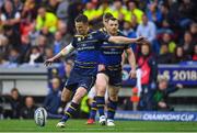 12 May 2018; Jonathan Sexton of Leinster kicks a penalty during the European Rugby Champions Cup Final match between Leinster and Racing 92 at the San Mames Stadium in Bilbao, Spain. Photo by Brendan Moran/Sportsfile