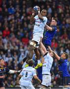 12 May 2018; Leone Nakawara of Racing 92 wins a lineout from James Ryan of Leinster during the European Rugby Champions Cup Final match between Leinster and Racing 92 at the San Mames Stadium in Bilbao, Spain. Photo by Brendan Moran/Sportsfile