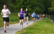 19 May 2018; Cork ladies GAA star and 18-time All-Ireland Winner, Rena Buckley runs at the Castle Demense parkrun where Vhi hosted a roadshow to celebrate their partnership with parkrun Ireland. Cork ladies GAA star and 18-time All-Ireland Winner, Rena Buckley was on hand to lead the warm-up and post event stretching routine in the Vhi Relaxation Area at the finish. parkrun in partnership with Vhi support local communities in organising free, weekly, timed 5k runs every Saturday at 9.30am. To register for a parkrun near you visit www.parkrun.ie. Photo by Harry Murphy/Sportsfile