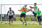 19 May 2018; Alan Browne is tackled by Shaun Williams during Republic of Ireland squad training at the FAI National Training Centre in Abbotstown, Dublin. Photo by Stephen McCarthy/Sportsfile