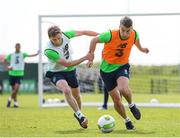 19 May 2018; Seamus Coleman and Eunan O'Kane, left, during Republic of Ireland squad training at the FAI National Training Centre in Abbotstown, Dublin. Photo by Stephen McCarthy/Sportsfile