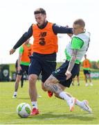 19 May 2018; James McClean and Matt Doherty, left, during Republic of Ireland squad training at the FAI National Training Centre in Abbotstown, Dublin. Photo by Stephen McCarthy/Sportsfile