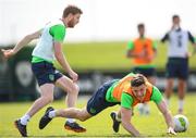 19 May 2018; Darragh Lenihan and Eunan O'Kane, left, during Republic of Ireland squad training at the FAI National Training Centre in Abbotstown, Dublin. Photo by Stephen McCarthy/Sportsfile