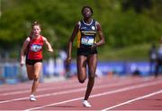 19 May 2018; Rhasidat Adeleke of Presentation Terenure, Dublin, on her way to winning the Inter Girls 100m during Day Two of the Irish Life Health Leinster Schools Track and Field Championships at Morton Stadium in Santry, Dublin. Photo by David Fitzgerald/Sportsfile