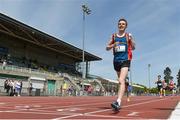 19 May 2018; Conor Matthews of Scoil Uí Mhuire, Dunleer, Co Louth, crosses the line to win the Inter Boys 800m during Day Two of the Irish Life Health Leinster Schools Track and Field Championships at Morton Stadium in Santry, Dublin. Photo by David Fitzgerald/Sportsfile