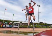 19 May 2018; Frank O'Brien, right, of Midleton CBS, Co. Cork, and Liam Cotter of Col Pobail Bantry, Co. Cork, competing in the Senior Boys 2000m Steeplechase event and at the Irish Life Health Munster Schools Track and Field Championships at Crageens in Castleisland, Co Kerry. Photo by Harry Murphy/Sportsfile