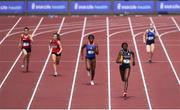 19 May 2018; Rhasidat Adeleke of Presentation Terenure, Co Dublin, second right, on her way to winning the Inter Girls 200m during Day Two of the Irish Life Health Leinster Schools Track and Field Championships at Morton Stadium in Santry, Dublin. Photo by David Fitzgerald/Sportsfile