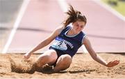 19 May 2018; Grace McKeever of Portmarnock CS, Co Dublin, competing in the Senior Girls Long Jump during Day Two of the Irish Life Health Leinster Schools Track and Field Championships at Morton Stadium in Santry, Dublin. Photo by David Fitzgerald/Sportsfile
