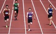 19 May 2018; David McDonald of CBS Wexford, Co Wexford, second right, on his way to winning the Senior Boys 200m during Day Two of the Irish Life Health Leinster Schools Track and Field Championships at Morton Stadium in Santry, Dublin. Photo by David Fitzgerald/Sportsfile