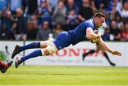 19 May 2018; Jack Conan of Leinster goes over to score his side's first try during the Guinness PRO14 semi-final match between Leinster and Munster at the RDS Arena in Dublin. Photo by Stephen McCarthy/Sportsfile