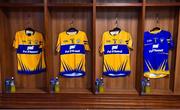 19 May 2018; A general view of Clare jerseys in the dressing room before the Munster GAA Football Senior Championship Quarter-Final match between Limerick and Clare at the Gaelic Grounds in Limerick. Photo by Piaras Ó Mídheach/Sportsfile