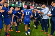 19 May 2018; Isa Nacewa of Leinster is applauded off by his team-mates after his final home game before retirement after the Guinness PRO14 semi-final match between Leinster and Munster at the RDS Arena in Dublin. Photo by Brendan Moran/Sportsfile