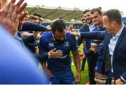 19 May 2018; Leinster captain Isa Nacewa is applauded off the pitch by teammates following his final home appearance for Leinster, after the Guinness PRO14 semi-final match between Leinster and Munster at the RDS Arena in Dublin. Photo by Ramsey Cardy/Sportsfile