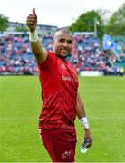19 May 2018; Simon Zebo of Munster acknowledges the Munster supporters after the Guinness PRO14 semi-final match between Leinster and Munster at the RDS Arena in Dublin. Photo by Brendan Moran/Sportsfile
