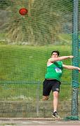19 May 2018; Ricky Carroll of St Colmans Fermoy, Co. Cork, competing in the Inter Boys Discus event at the Irish Life Health Munster Schools Track and Field Championships at Crageens in Castleisland, Co Kerry. Photo by Harry Murphy/Sportsfile