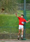 19 May 2018; Sean Riordan of Col an Phiarsaigh, Co. Cork, competing in the Inter Boys Discus event at the Irish Life Health Munster Schools Track and Field Championships at Crageens in Castleisland, Co Kerry. Photo by Harry Murphy/Sportsfile