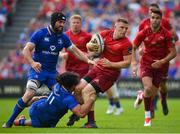 19 May 2018; Andrew Conway of Munster is tackled by James Lowe of Leinster during the Guinness PRO14 semi-final match between Leinster and Munster at the RDS Arena in Dublin. Photo by Brendan Moran/Sportsfile