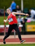 19 May 2018; Kate Moynihan of Davis College, Co. Cork, competing in the Inter Girls Javelin event at the Irish Life Health Munster Schools Track and Field Championships at Crageens in Castleisland, Co Kerry. Photo by Harry Murphy/Sportsfile