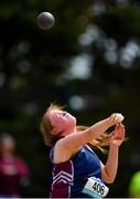19 May 2018; Fiona Hennessy of Pres Thurles, Co. Tipperary, competing in the Senior Girls Shot put event at the Irish Life Health Munster Schools Track and Field Championships at Crageens in Castleisland, Co Kerry. Photo by Harry Murphy/Sportsfile