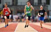 19 May 2018; John O'Connor of St Patricks S S Castleisland, Co. Kerry, competing in the Minor Boys 100m event at the Irish Life Health Munster Schools Track and Field Championships at Crageens in Castleisland, Co Kerry. Photo by Harry Murphy/Sportsfile