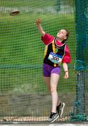 19 May 2018; Daisy Novac of Mercy Mount Hawk, Co. Kerry, competing in the Junior Girls Discus event at the Irish Life Health Munster Schools Track and Field Championships at Crageens in Castleisland, Co Kerry. Photo by Harry Murphy/Sportsfile