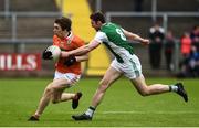 19 May 2018; Andrew Murnin of Armagh in action against Eoin Donnelly of Fermanagh during the Ulster GAA Football Senior Championship Quarter-Final match between Fermanagh and Armagh at Brewster Park in Enniskillen, Fermanagh. Photo by Oliver McVeigh/Sportsfile