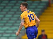 19 May 2018; Kieran Malone of Clare celebrates scoring his side's first goal during the Munster GAA Football Senior Championship Quarter-Final match between Limerick and Clare at the Gaelic Grounds in Limerick. Photo by Piaras Ó Mídheach/Sportsfile
