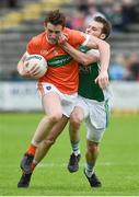 19 May 2018; Charlie Vernon of Armagh in action against Declan McCusker of Fermanagh during the Ulster GAA Football Senior Championship Quarter-Final match between Fermanagh and Armagh at Brewster Park in Enniskillen, Fermanagh. Photo by Oliver McVeigh/Sportsfile