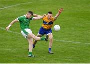 19 May 2018; Jamie Lee of Limerick in action against Eoghan Collins of Clare during the Munster GAA Football Senior Championship Quarter-Final match between Limerick and Clare at the Gaelic Grounds in Limerick. Photo by Piaras Ó Mídheach/Sportsfile
