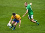19 May 2018; Keelan Sexton of Clare in action against Seán O'Dea of Limerick during the Munster GAA Football Senior Championship Quarter-Final match between Limerick and Clare at the Gaelic Grounds in Limerick. Photo by Piaras Ó Mídheach/Sportsfile