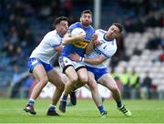 19 May 2018; Philip Austin of Tipperary in action against Shane Ryan, left, and Craig Guiry of Waterford during the Munster GAA Football Senior Championship Quarter-Final match between Tipperary and Waterford at Semple Stadium in Thurles, Co Tipperary. Photo by Daire Brennan/Sportsfile