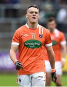 19 May 2018; A dejected Mark Shields of Armagh after the Ulster GAA Football Senior Championship Quarter-Final match between Fermanagh and Armagh at Brewster Park in Enniskillen, Fermanagh. Photo by Oliver McVeigh/Sportsfile