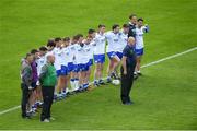 19 May 2018; The Waterford team and manager Tom McGlinchey stand together for the national anthem ahead of the Munster GAA Football Senior Championship Quarter-Final match between Tipperary and Waterford at Semple Stadium in Thurles, Co Tipperary. Photo by Daire Brennan/Sportsfile