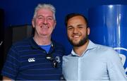 19 May 2018; Jamison Gibson-Park of Leinster with a fan in the Blue Room prior to the Guinness PRO14 semi-final match between Leinster and Munster at the RDS Arena in Dublin. Photo by Brendan Moran/Sportsfile
