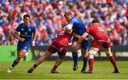 19 May 2018; Tadhg Furlong of Leinster is tackled by Rhys Marshall, left, and Billy Holland of Munster during the Guinness PRO14 semi-final match between Leinster and Munster at the RDS Arena in Dublin. Photo by Stephen McCarthy/Sportsfile