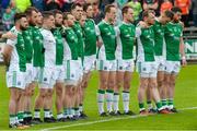 19 May 2018; The Fermanagh team stand for the anthem before the Ulster GAA Football Senior Championship Quarter-Final match between Fermanagh and Armagh at Brewster Park in Enniskillen, Fermanagh. Photo by Oliver McVeigh/Sportsfile
