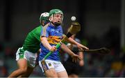 20 May 2018; James Devanney of Tipperary in action against Dean Kennedy of Limerick during the Electric Ireland Munster GAA Hurling Minor Championship Round 1 match between Limerick and Tipperary at the Gaelic Grounds in Limerick. Photo by Ray McManus/Sportsfile