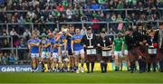 20 May 2018; The Tipperary and Limerick teams on parade prior to the Munster GAA Hurling Senior Championship Round 1 match between Limerick and Tipperary at the Gaelic Grounds in Limerick. Photo by Ray McManus/Sportsfile