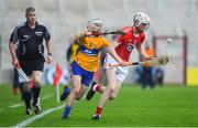 20 May 2018; Paul Cooney of Cork in action against Fionn Slattery of Clare during the Electric Ireland Munster GAA Hurling Minor Championship Round 1 match between Cork and Clare at Páirc Uí Chaoimh in Cork. Photo by Brendan Moran/Sportsfile