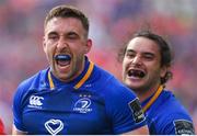 19 May 2018; Jack Conan, left, and James Lowe of Leinster celebrate winning a penalty during the Guinness PRO14 semi-final match between Leinster and Munster at the RDS Arena in Dublin. Photo by Brendan Moran/Sportsfile