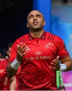 19 May 2018; Simon Zebo of Munster runs out prior to the Guinness PRO14 semi-final match between Leinster and Munster at the RDS Arena in Dublin. Photo by Brendan Moran/Sportsfile