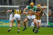 20 May 2018; Shane Kinsella of Offaly in action against Conor Fogarty, left, and Richie Leahy of Kilkenny during the Leinster GAA Hurling Senior Championship Round 2 match between Kilkenny and Offaly at Nowlan Park in Kilkenny. Photo by Piaras Ó Mídheach/Sportsfile