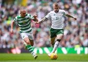 20 May 2018; James McClean of Republic of Ireland XI in action against Scott Brown of Celtic during Scott Brown's testimonial match between Celtic and Republic of Ireland XI at Celtic Park in Glasgow, Scotland. Photo by Stephen McCarthy/Sportsfile