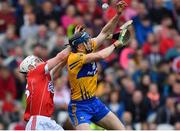 20 May 2018; David McInerney of Clare in action against Luke Meade of Cork during the Munster GAA Hurling Senior Championship Round 1 match between Cork and Clare at Páirc Uí Chaoimh in Cork. Photo by Brendan Moran/Sportsfile