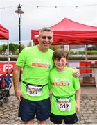 20 May 2018; Runners Mick Brett and son Jack, age 11, prior to the SPAR Streets of Dublin 5K at the CHQ Building in Dublin. Photo by David Fitzgerald/Sportsfile